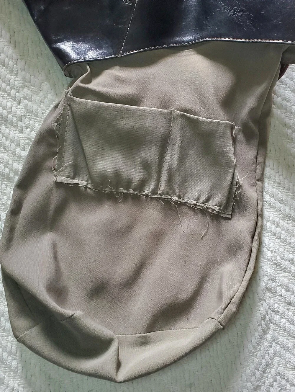 Italian Leather Backpack Purse Fiorella Black Tan Asymmetrical Made In Italy